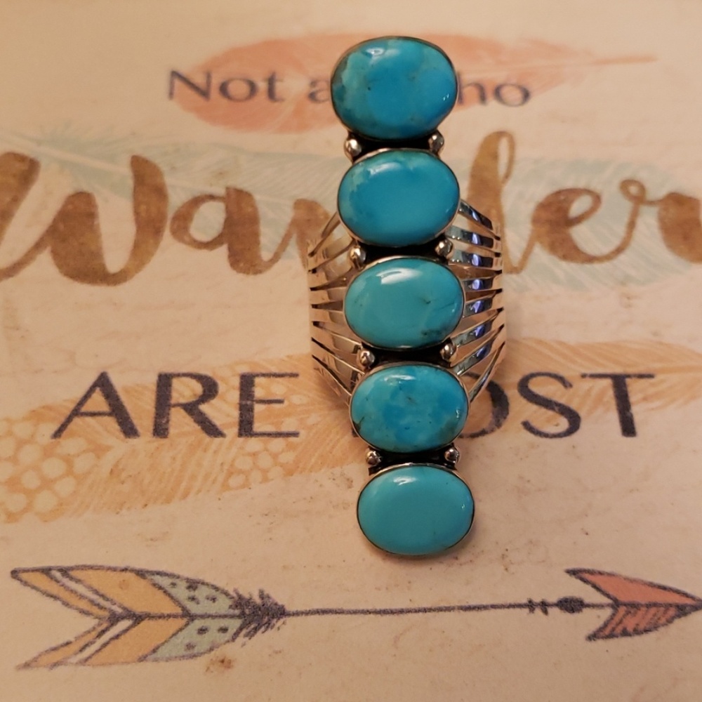 Stunning 5 Stone Turquoise Ring